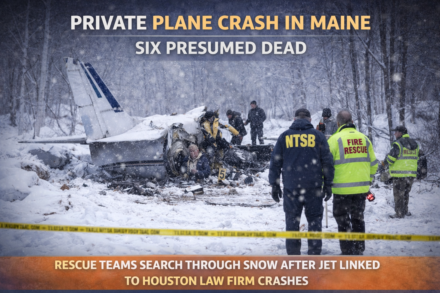 Private Plane Crash in Maine Leaves Six Presumed Dead
