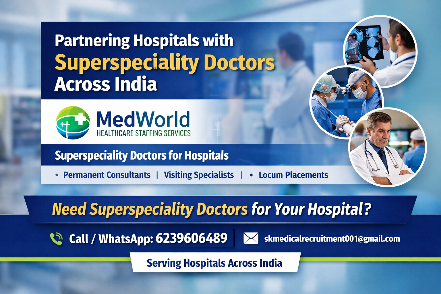 MedWorld Healthcare Staffing Services Emerges as a Trusted Partner for Speciality, Superspeciality Doctor Recruitment